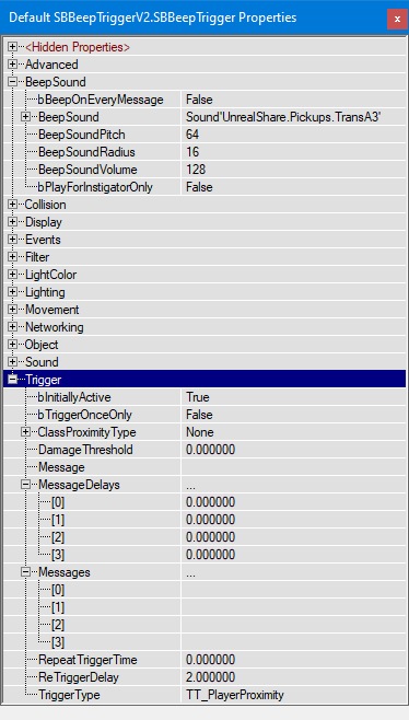 Screenhot: Properties window