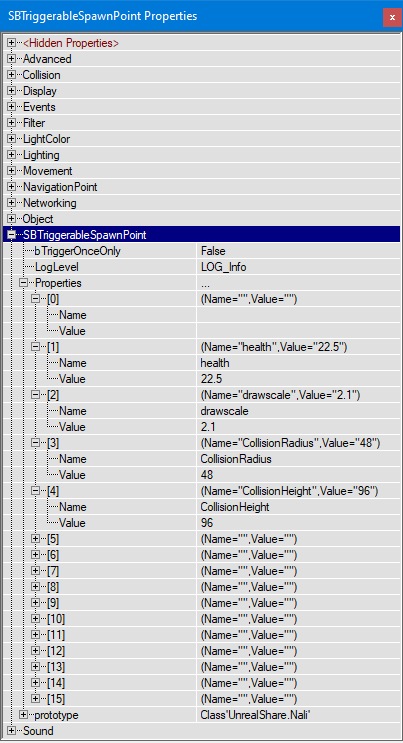 Screenhot: example properties window